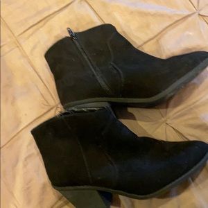 Black suede booties